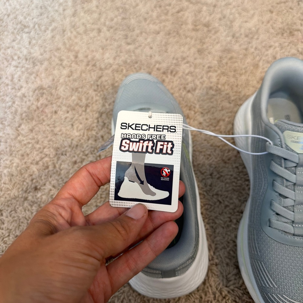 Skechers Hands Free Swift Fit Gray Lime Memory Foam Sneakers 179313S Womens 6.5 - Picture 3 of 7